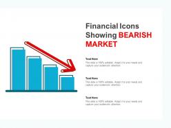 Financial icons showing bearish market