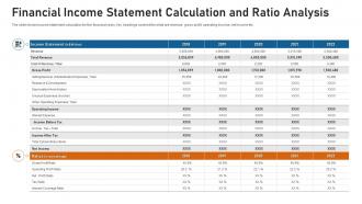 Financial income statement calculation and ratio analysis