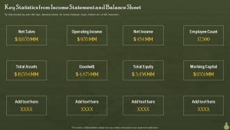 Financial Information Disclosure To The Various Key Statistics From Income Statement And Balance Sheet