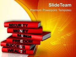 Financial investment concept on stack of books powerpoint templates ppt themes and graphics 0513