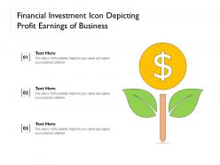 Financial Investment Icon Depicting Profit Earnings Of Business