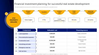Financial Investment Planning For Successful Real Estate Development
