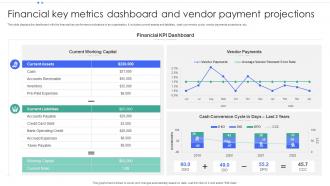 Financial Key Metrics Dashboard And Vendor Payment Projections