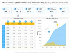 Financial management reporting dashboard highlighting business profitability