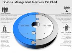 Financial management teamwork pie chart powerpoint template slide