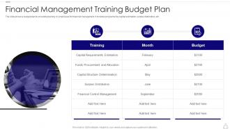 Financial Management Training Budget Plan