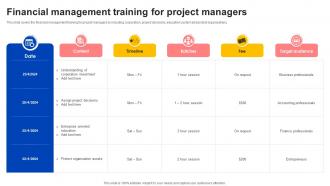 Financial Management Training For Project Managers