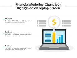 Financial Modelling Charts Icon Highlighted On Laptop Screen