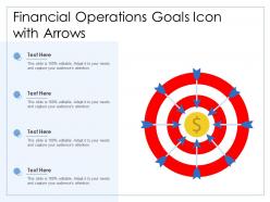 Financial operations goals icon with arrows