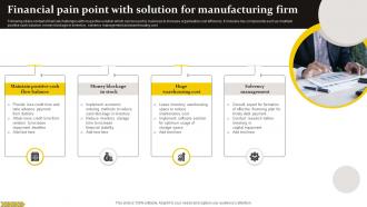 Financial Pain Point With Solution For Manufacturing Firm