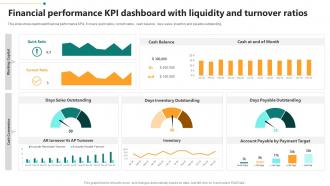 Financial Performance KPI Dashboard With Liquidity And Turnover Ratios