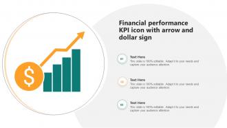 Financial Performance KPI Icon With Arrow And Dollar Sign
