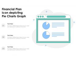 Financial plan icon depicting pie charts graph