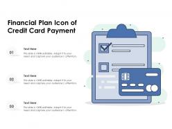 Financial plan icon of credit card payment