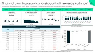 Financial Planning Analytical Dashboard With Revenue Variance