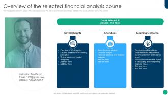 Financial Planning And Analysis Best Practices Overview Of The Selected Financial Analysis Course