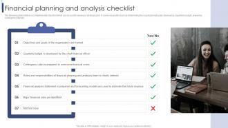 Financial Planning And Analysis Checklist Introduction To Corporate Financial Planning And Analysis