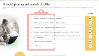 Financial Planning And Analysis Checklist Ultimate Guide To Financial Planning