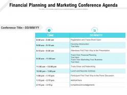 Financial Planning And Marketing Conference Agenda