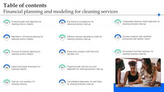 Financial Planning And Modeling For Cleaning Services Powerpoint Ppt Template Bundles BP MM Downloadable Appealing