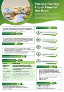 Financial planning project proposal one pager presentation report infographic ppt pdf document