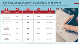 Financial Process Checklist For Expense Management