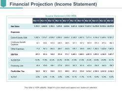 Financial projection presentation diagrams