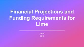 Financial Projections And Funding Requirements For Lime PPT PowerPoint AT Financial Projections And Funding Requirements For Lime PPT PowerPoint AT