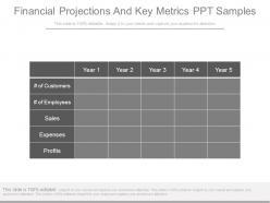 Financial projections and key metrics ppt samples