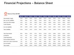 Financial projections balance sheet investigation for investment ppt powerpoint styles display