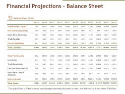 Financial projections balance sheet ppt examples professional