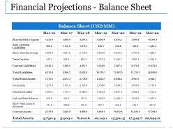 Financial Projections Balance Sheet Ppt Portfolio
