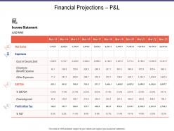 Financial projections p and l business investigation
