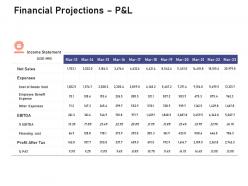 Financial projections p and l investigation for investment ppt powerpoint presentation show