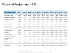 Financial projections p and l payables inorganic growth ppt powerpoint gallery icons