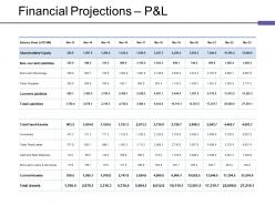 Financial projections p and l ppt files