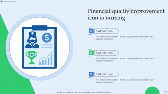 Financial Quality Improvement Icon In Nursing