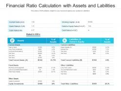 Financial ratio calculation with assets and labilities