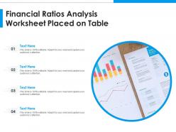 Financial ratios analysis worksheet placed on table