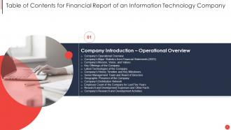 Financial Report Of An Information Technology Company Complete Deck