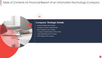 Financial Report Of An Information Technology Company Complete Deck