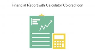 Financial Report With Calculator Colored Icon In Powerpoint Pptx Png And Editable Eps Format