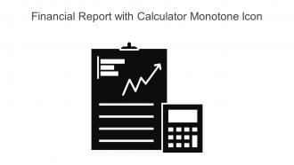 Financial Report With Calculator Monotone Icon In Powerpoint Pptx Png And Editable Eps Format