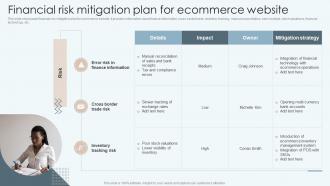 Financial Risk Mitigation Plan For Ecommerce Website Improving Financial Management Process