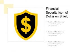 Financial security icon of dollar on shield
