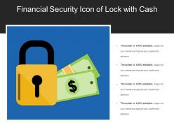 Financial security icon of lock with cash