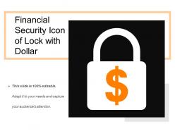 Financial security icon of lock with dollar