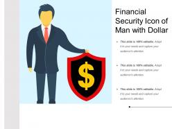 Financial security icon of man with dollar