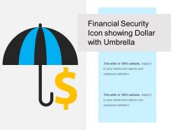 Financial security icon showing dollar with umbrella