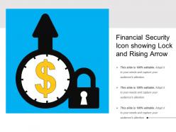 Financial security icon showing lock and rising arrow